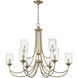Waddingham 9 Light 35.4 inch Vintage Brass Chandelier Ceiling Light